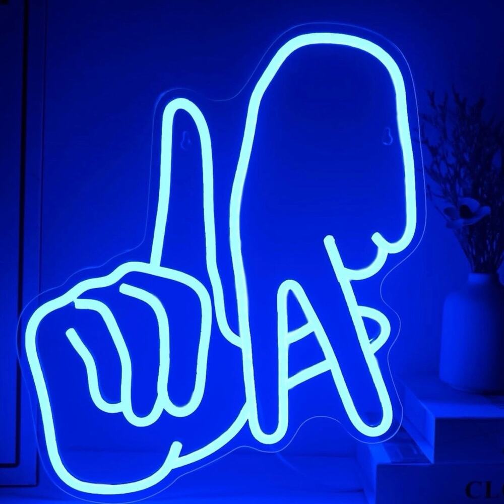 LA Hand Sign Neon Sign Night Light Room Wall Decoration